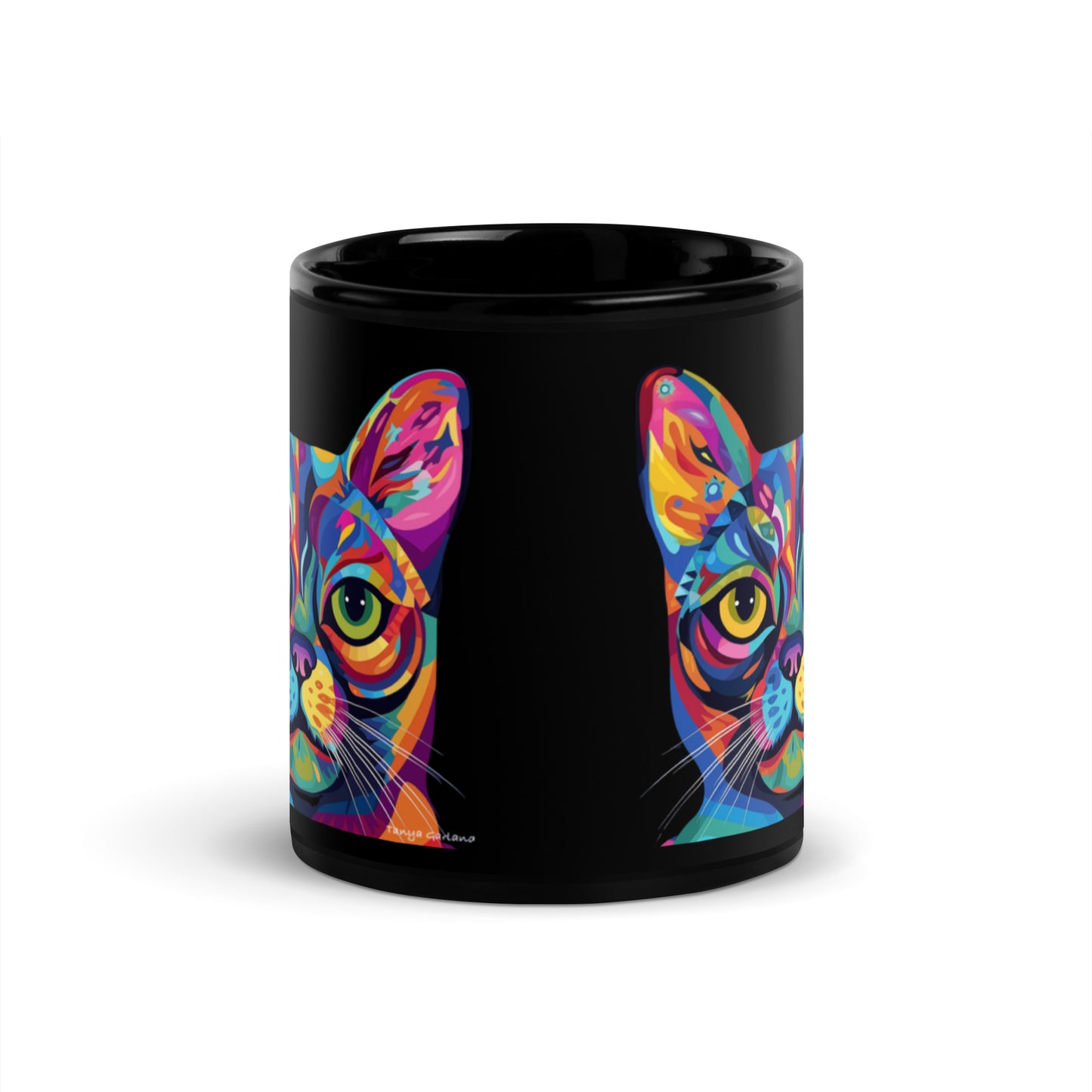 Cat Black Glossy Mug