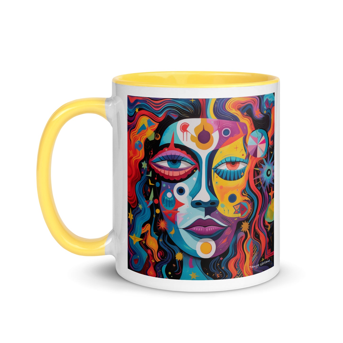 Abstract Lady Mug with Color Inside