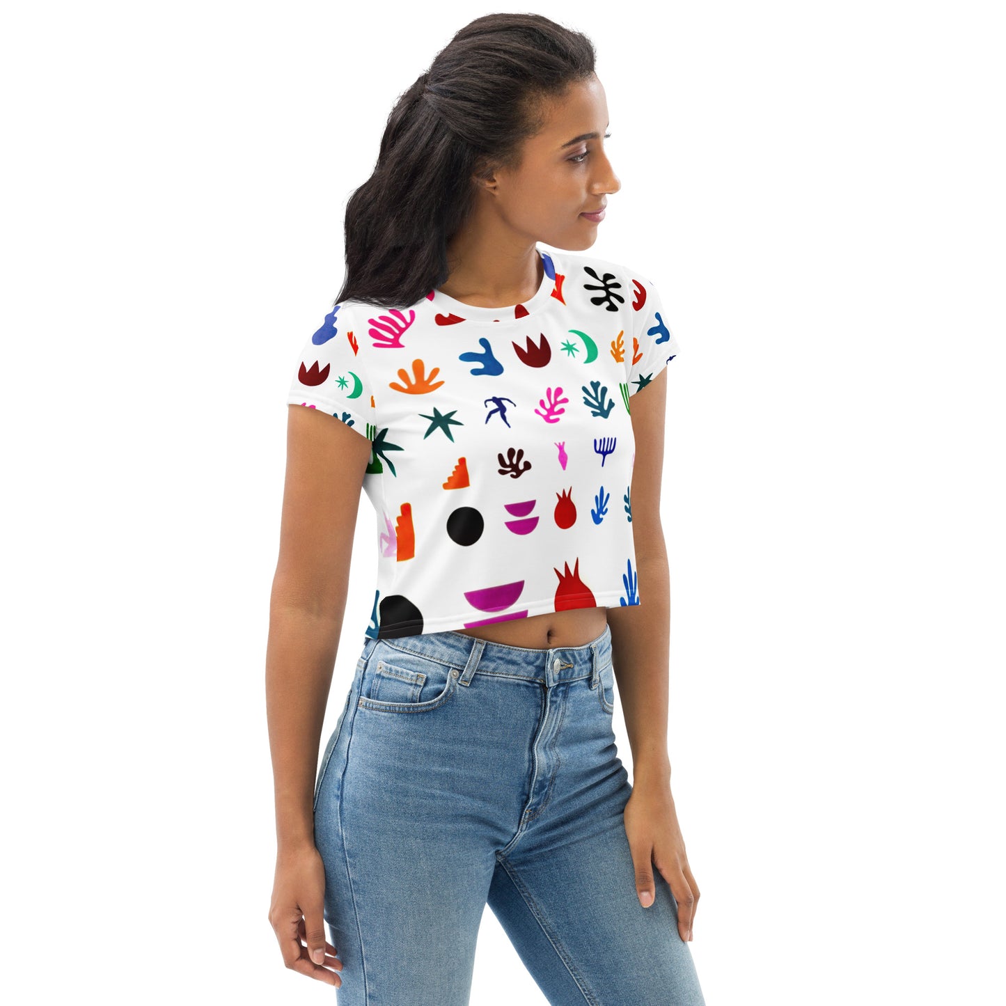 Matisse Inspired All-Over Print Crop Tee