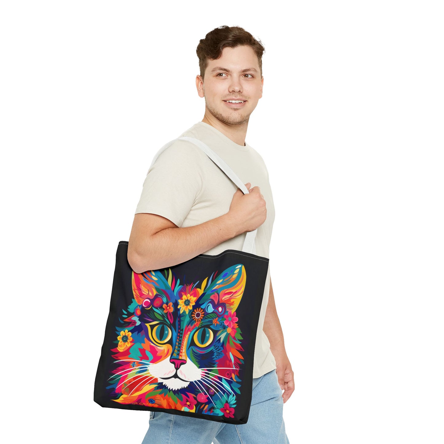 Meow De Fleur Art Cat Tote Bag