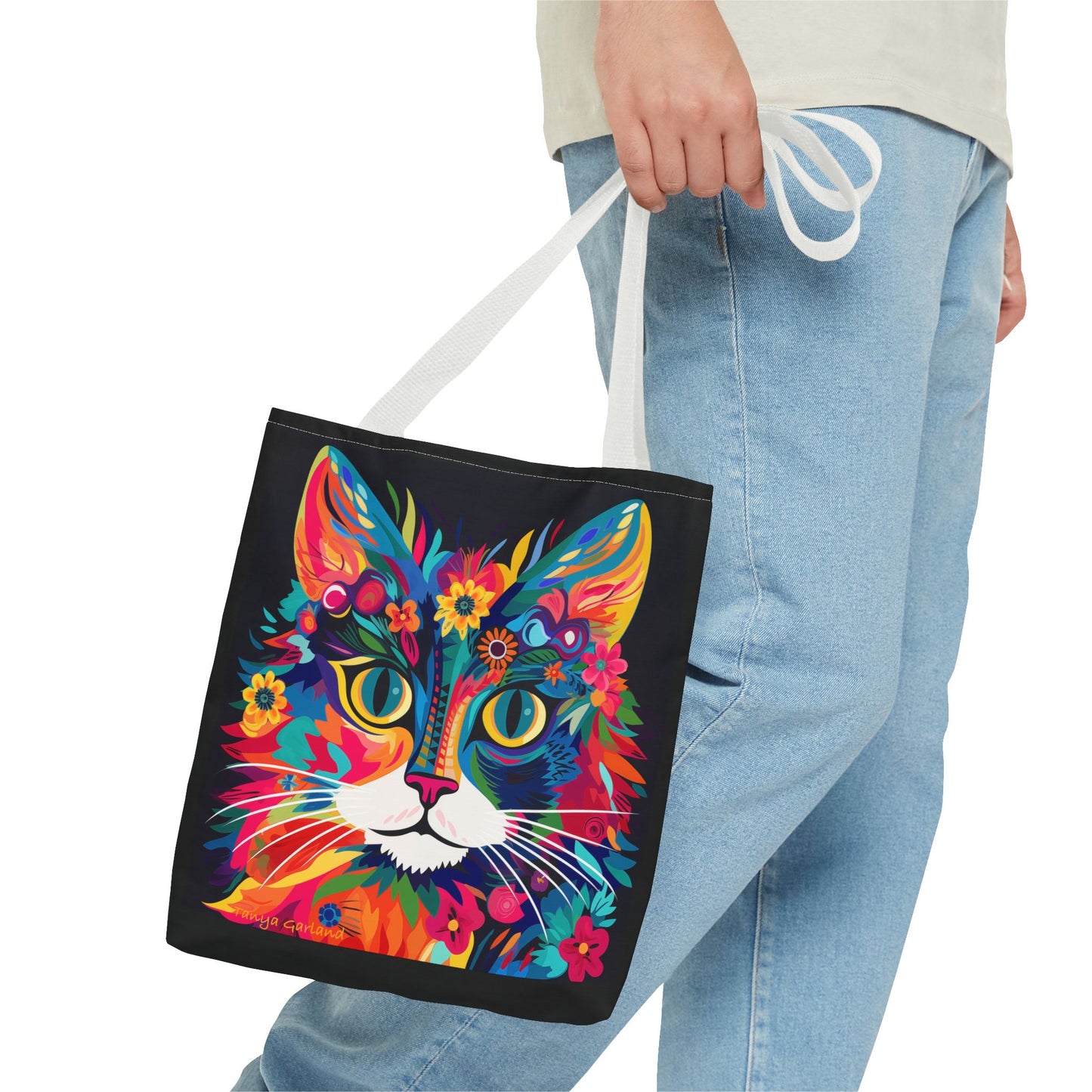 Meow De Fleur Art Cat Tote Bag