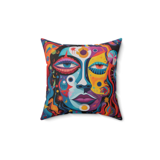 Modern Art Lady Square Pillow