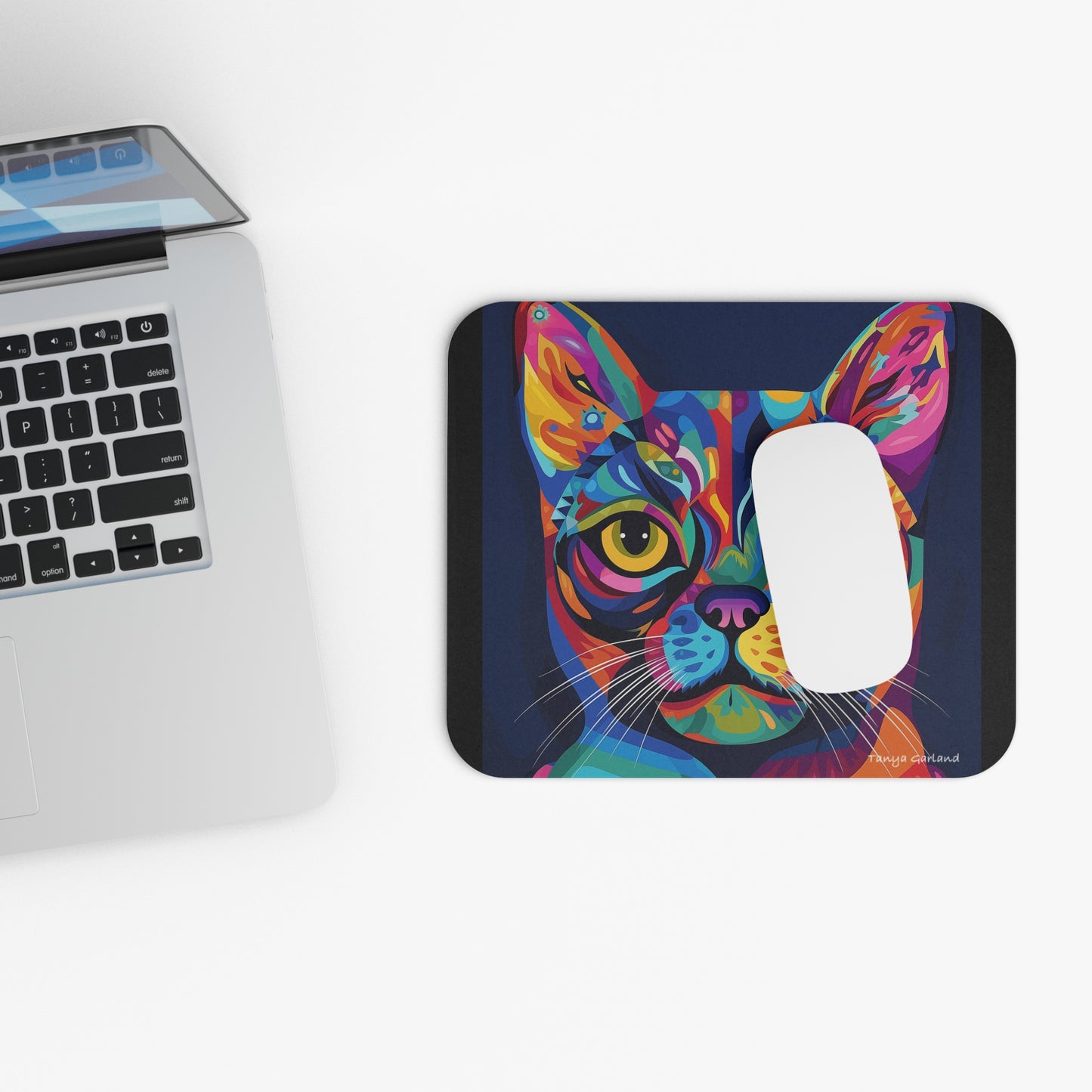 Abstract Cat Mouse Pad (Rectangle)