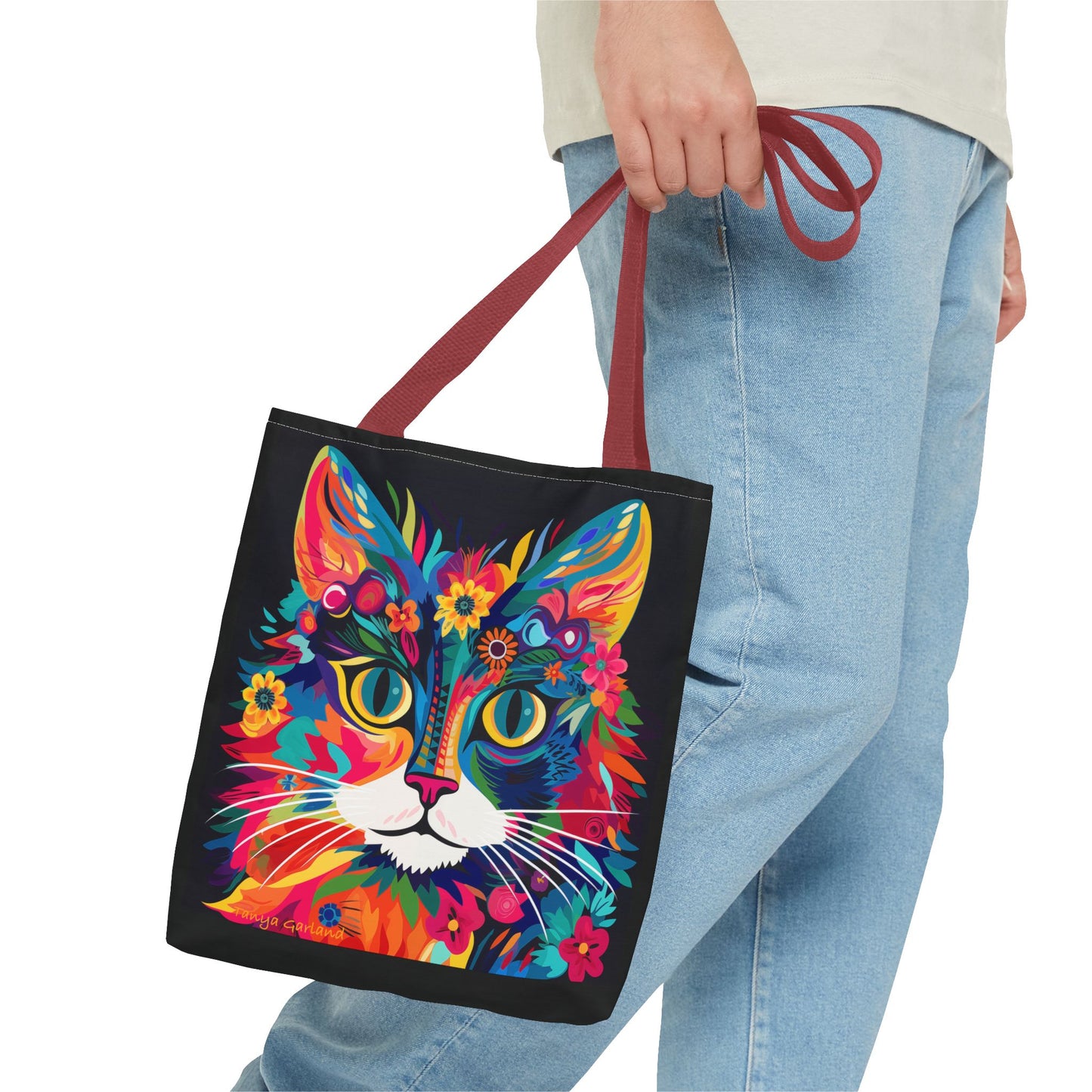 Meow De Fleur Art Cat Tote Bag