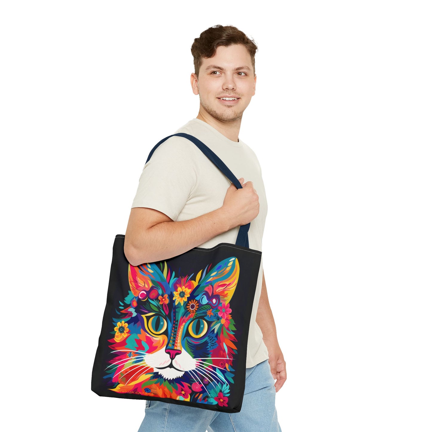 Meow De Fleur Art Cat Tote Bag