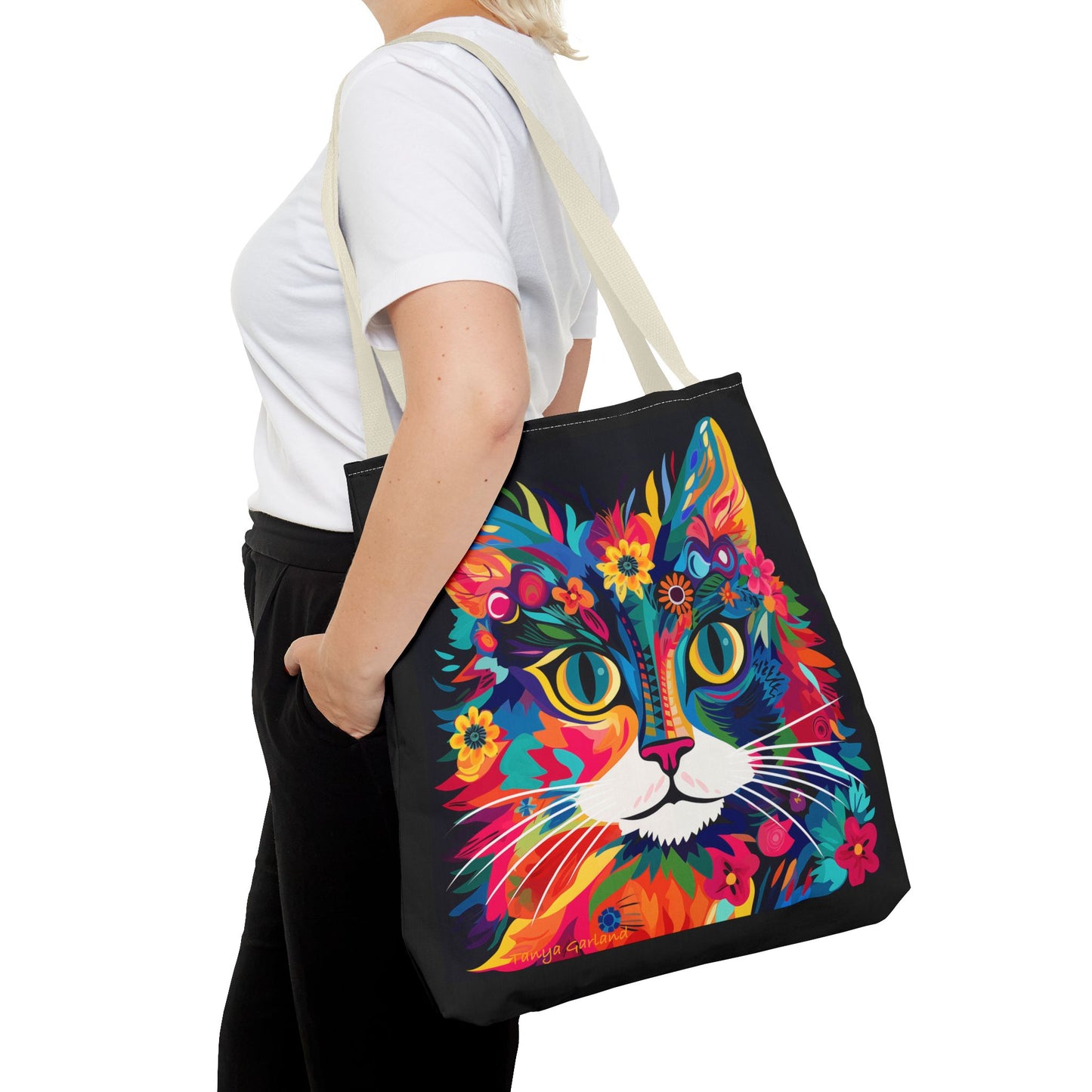 Meow De Fleur Art Cat Tote Bag