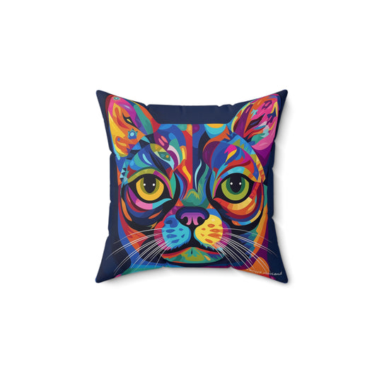 Abstract Cat Square Pillow