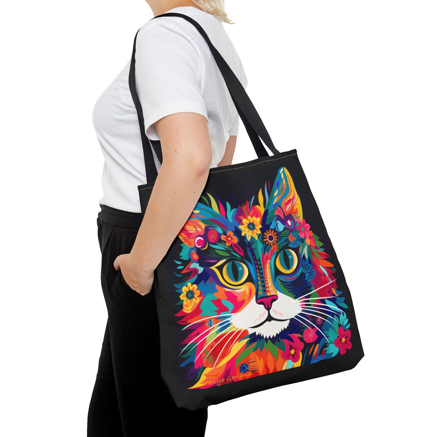 Meow De Fleur Art Cat Tote Bag