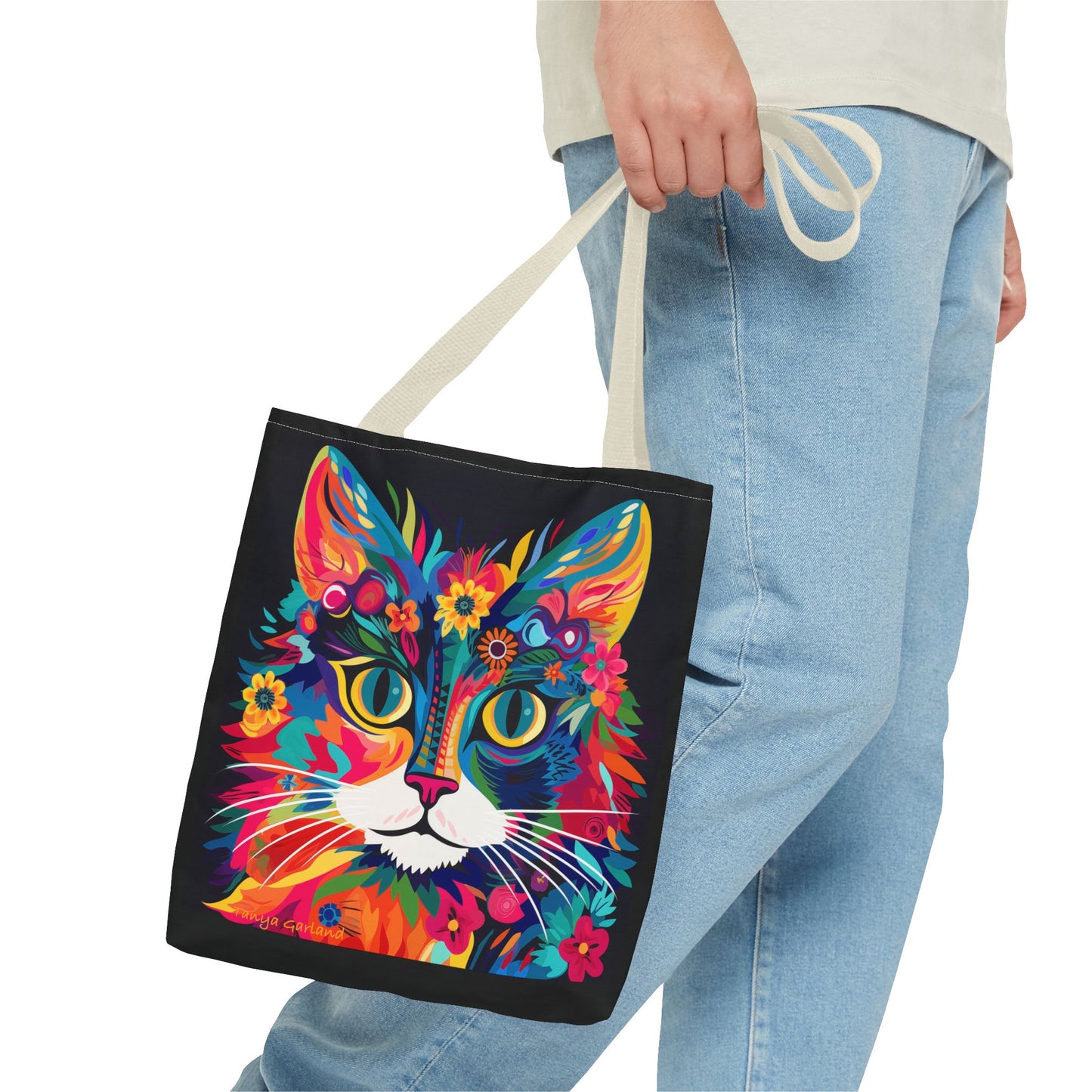 Meow De Fleur Art Cat Tote Bag