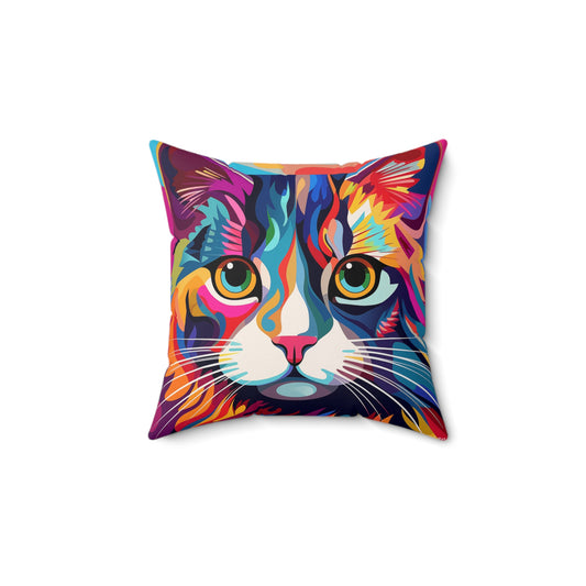 Modern Art Cat Square Pillow