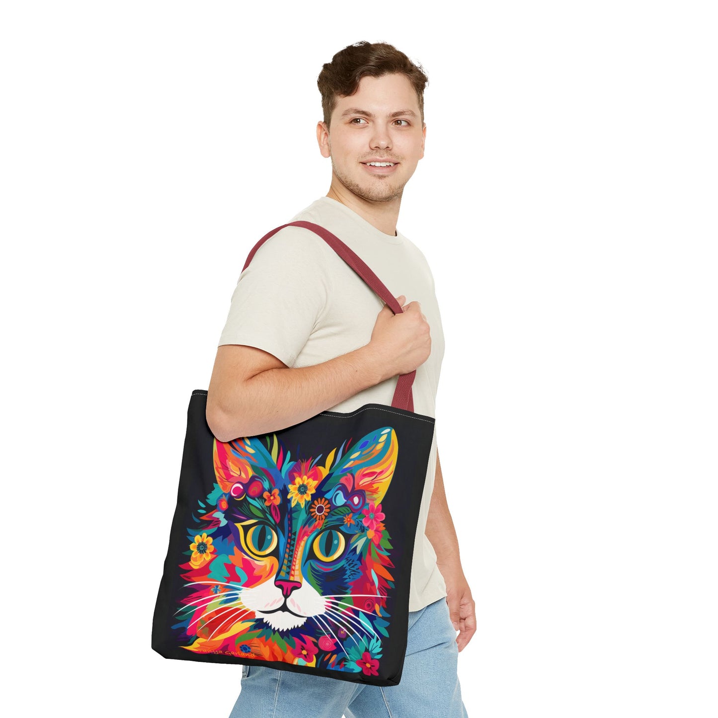 Meow De Fleur Art Cat Tote Bag