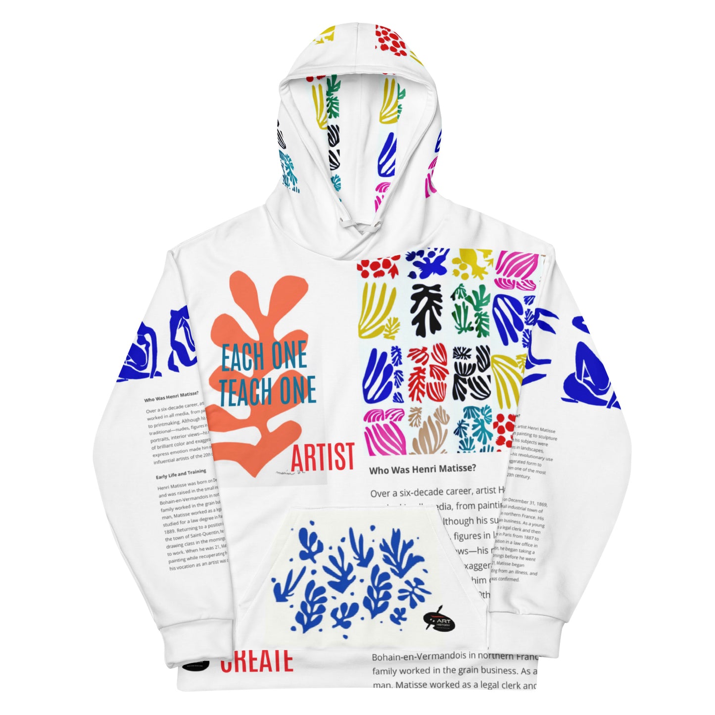 Matisse’s Color Palette White Unisex Hoodie