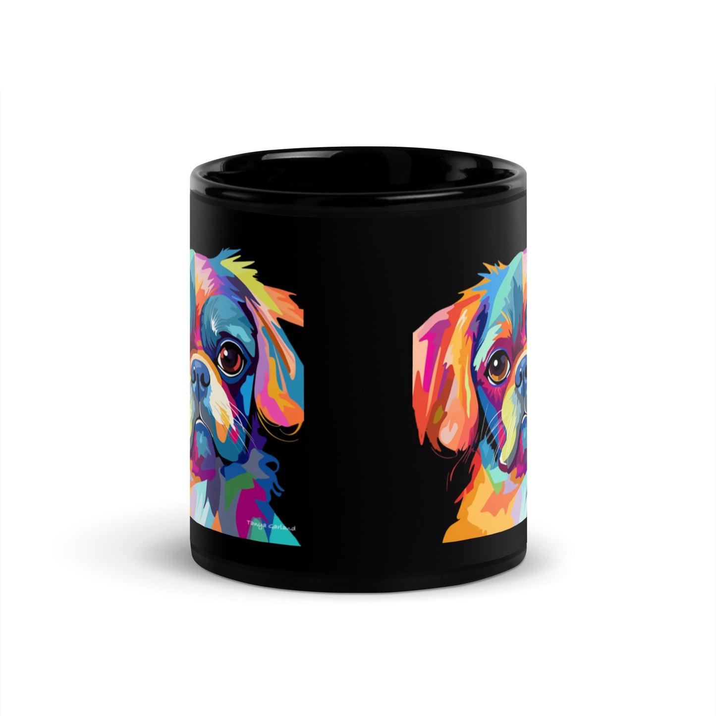 Abstract Puppy Black Glossy Mug