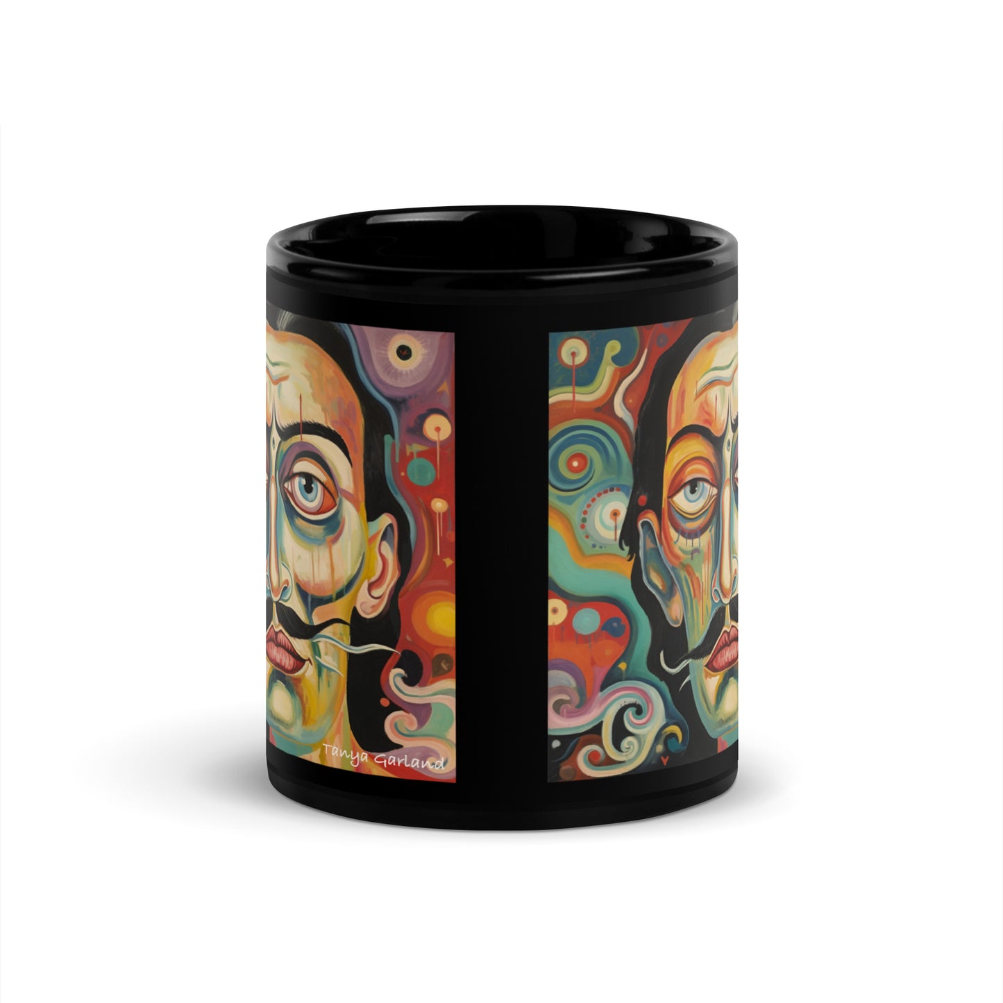 Salvador Dali Black Glossy Mug