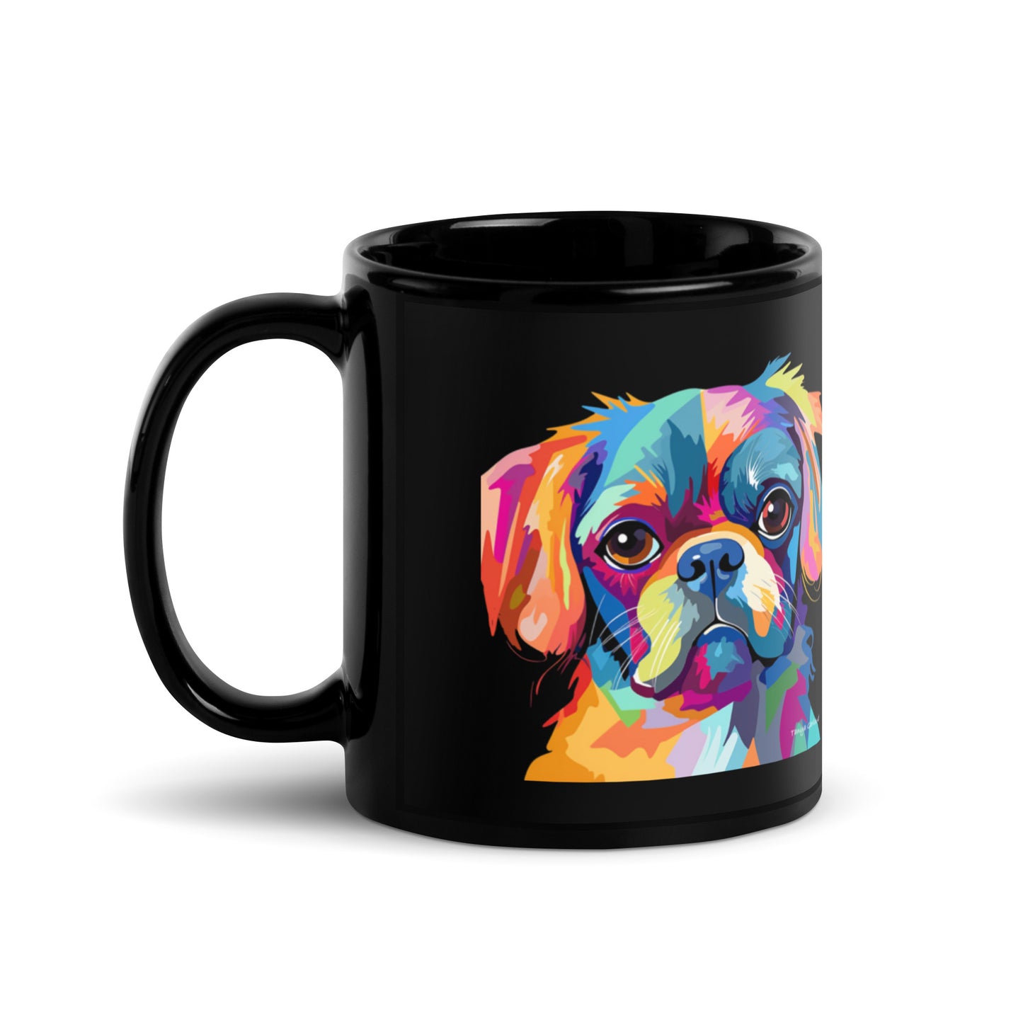 Abstract Puppy Black Glossy Mug