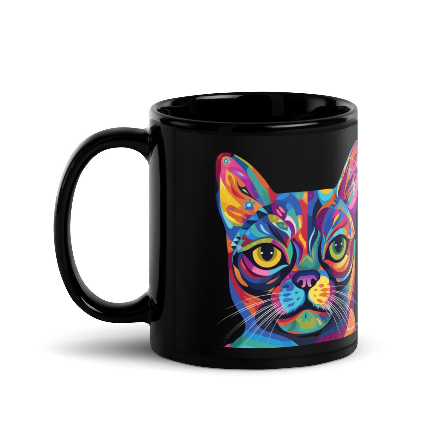 Cat Black Glossy Mug