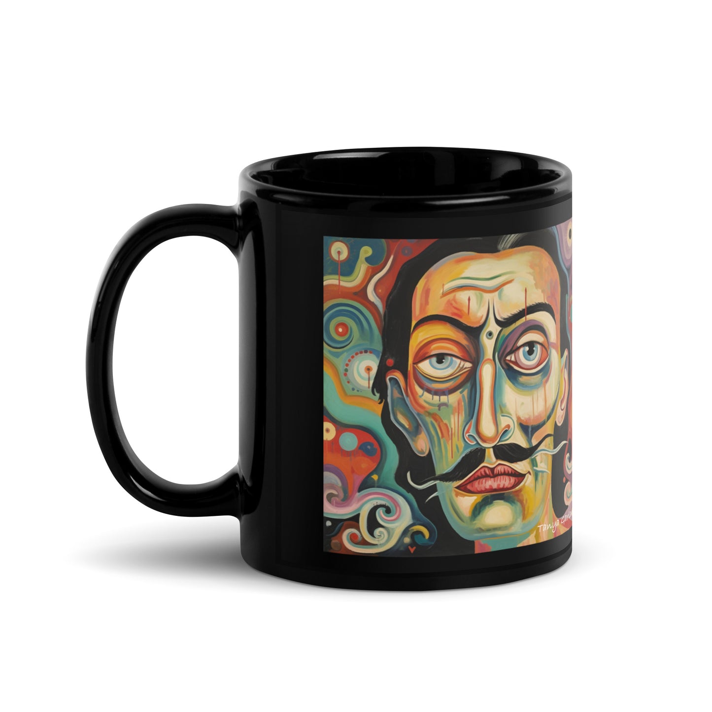 Salvador Dali Black Glossy Mug