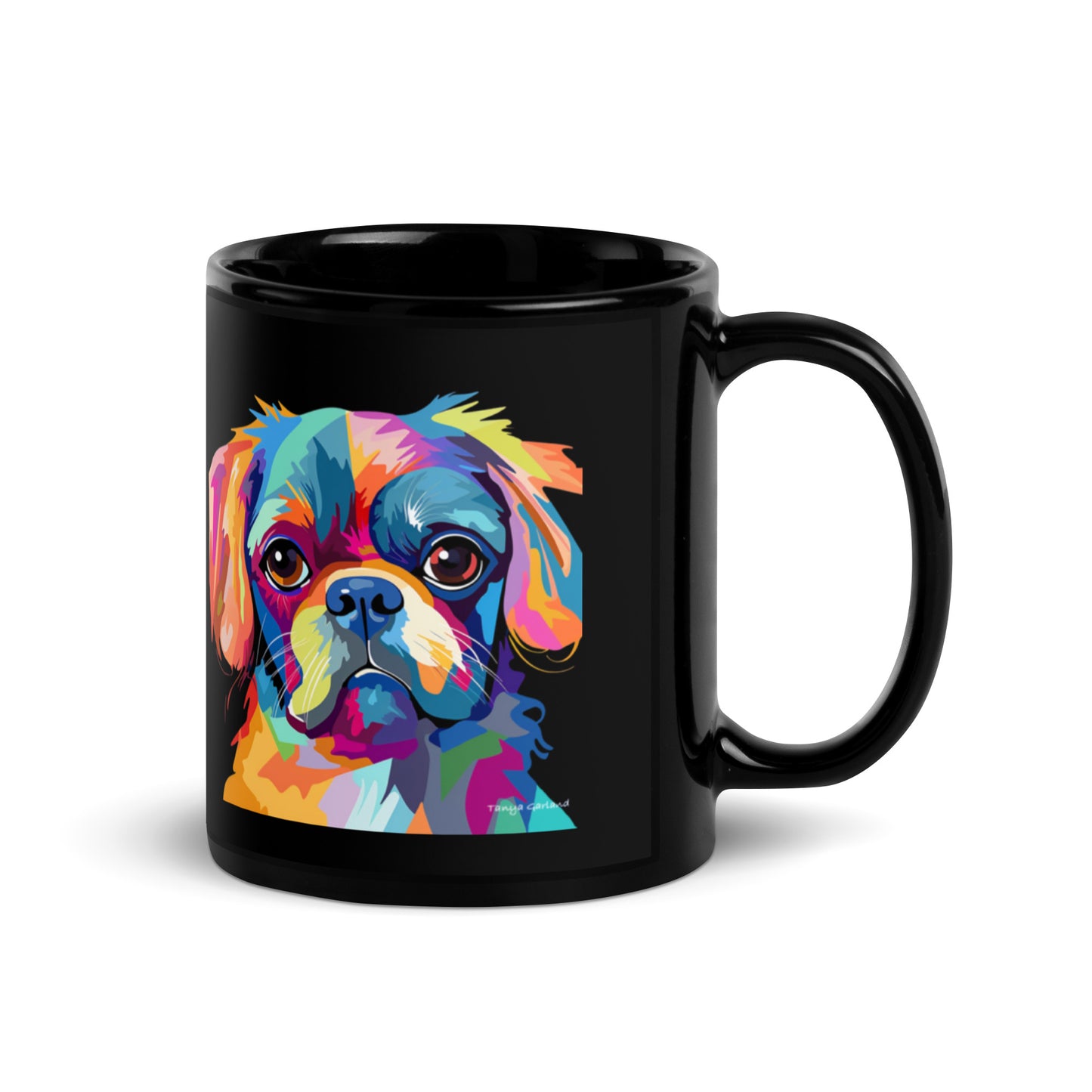 Abstract Puppy Black Glossy Mug