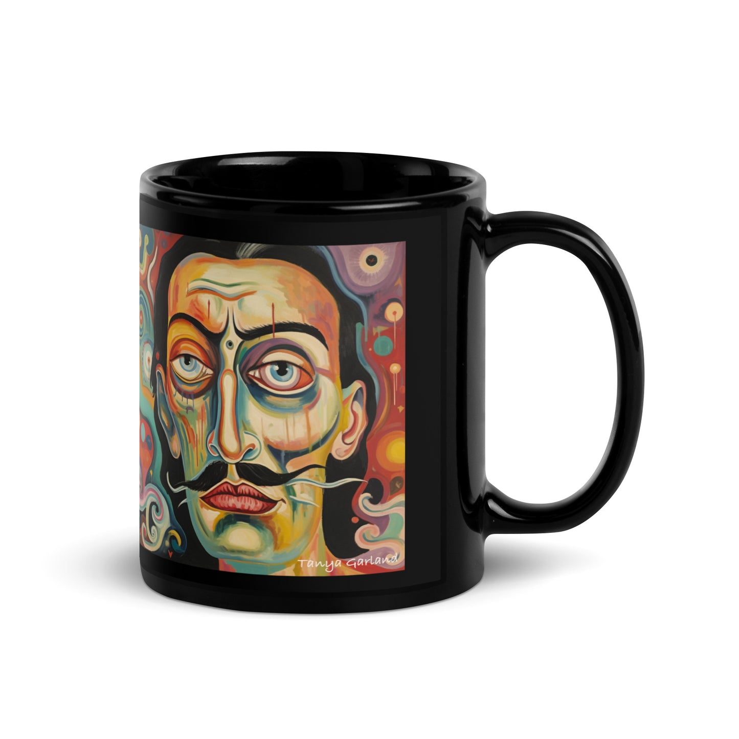 Salvador Dali Black Glossy Mug