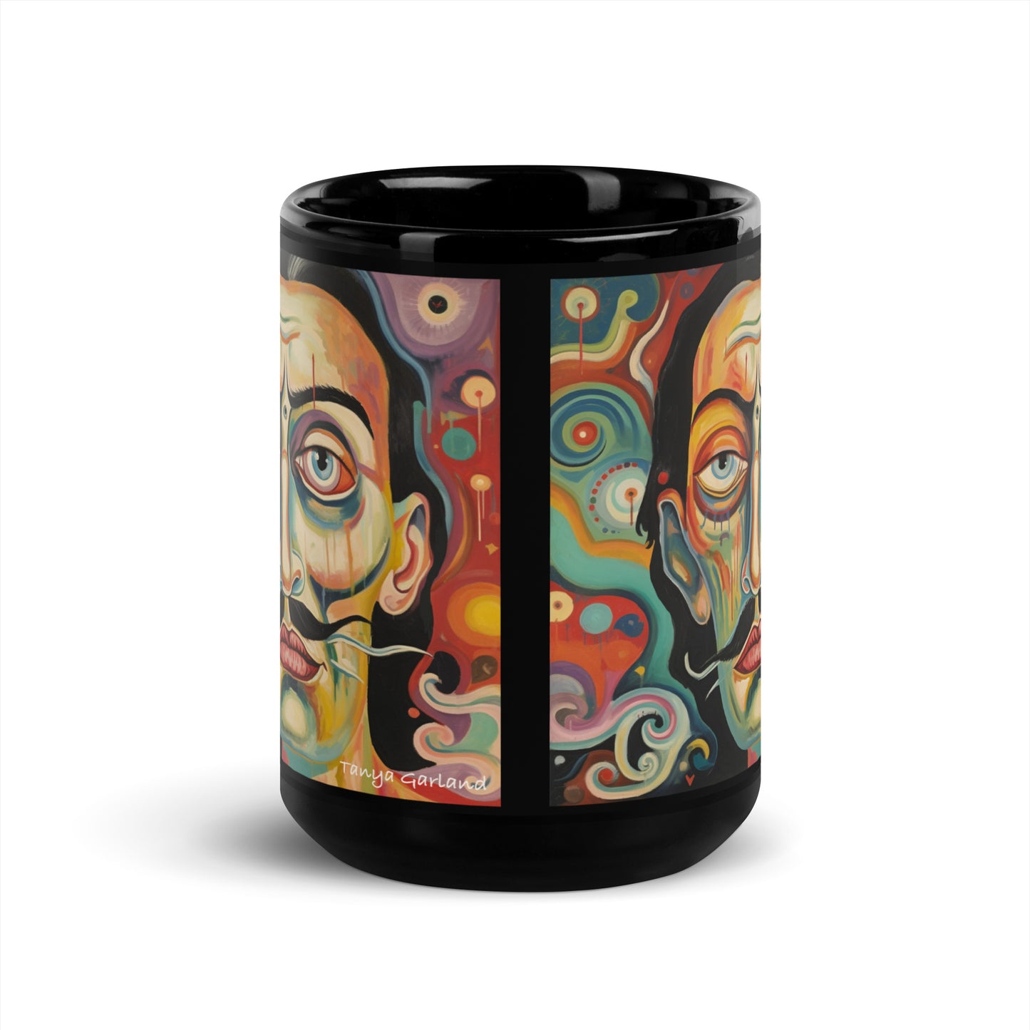 Salvador Dali Black Glossy Mug