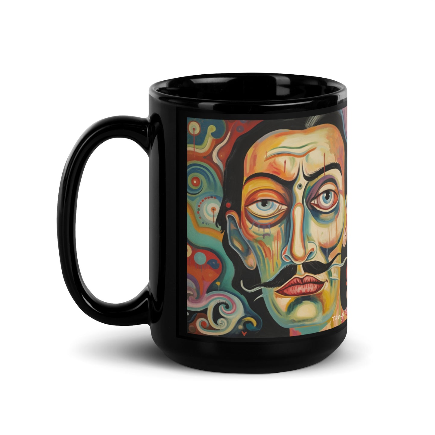 Salvador Dali Black Glossy Mug