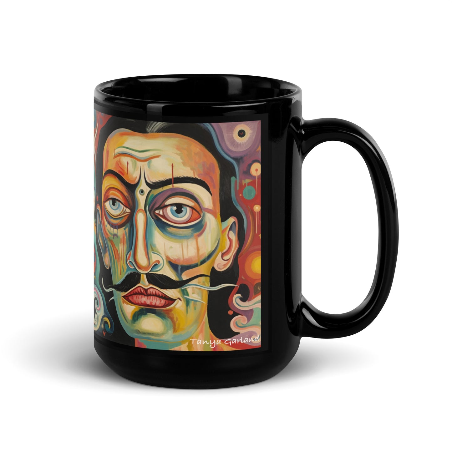 Salvador Dali Black Glossy Mug