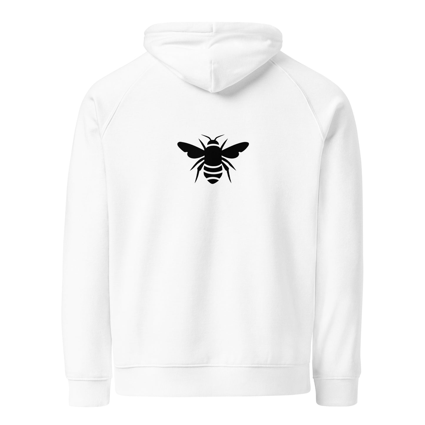 Just Bee U White Unisex eco raglan hoodie