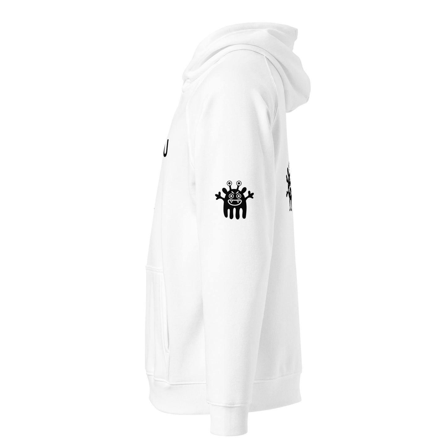 Just B U White Unisex eco raglan hoodie