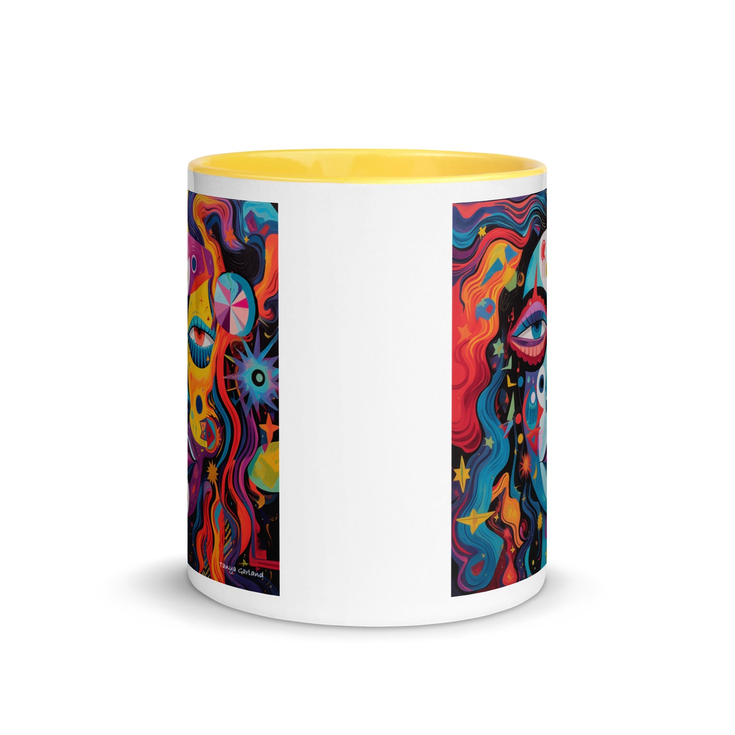 Abstract Lady Mug with Color Inside