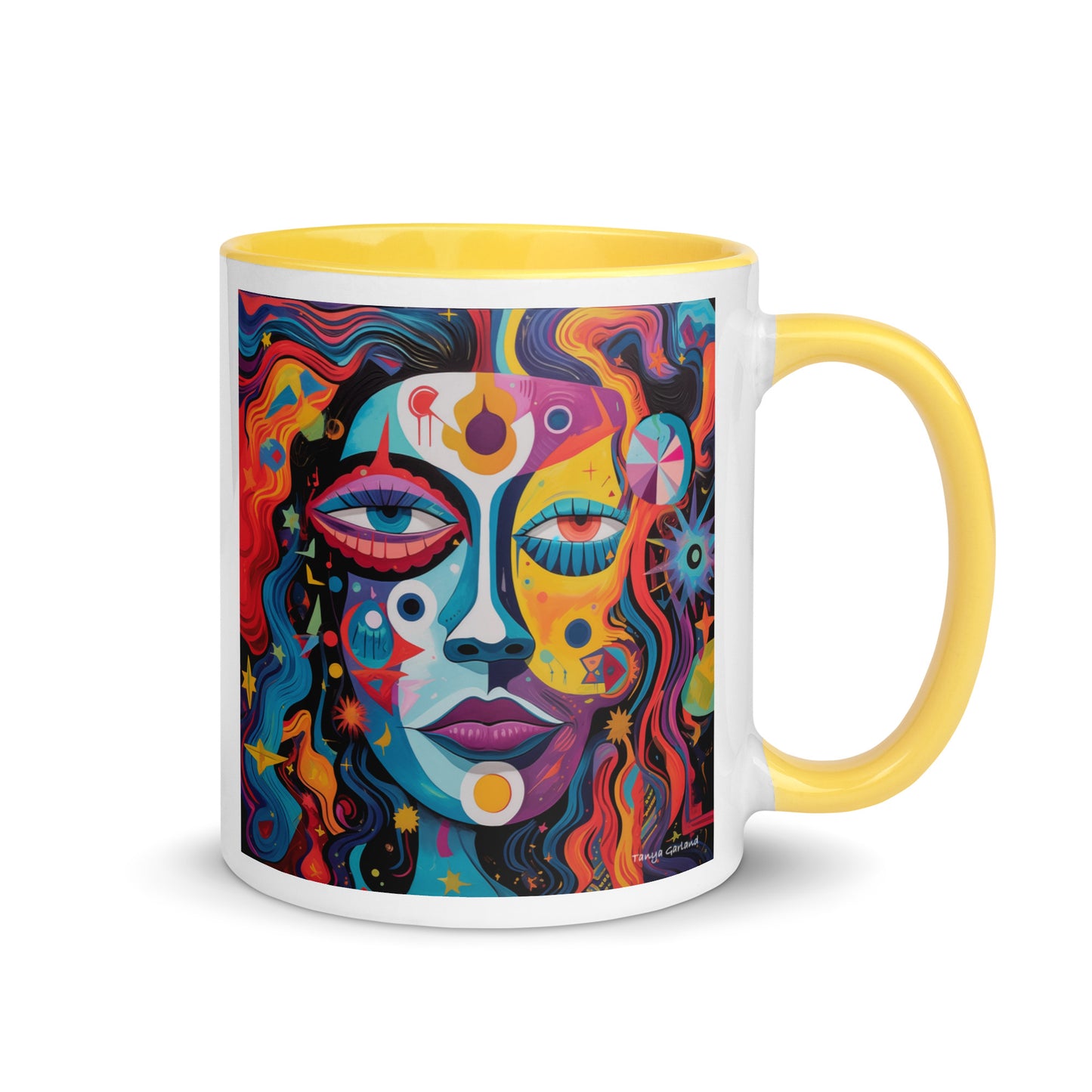 Abstract Lady Mug with Color Inside